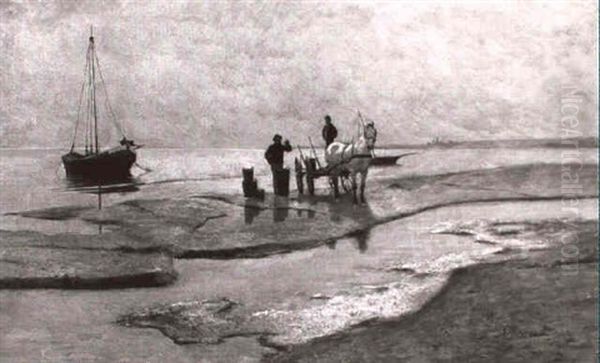 Fischer Mit Pferdekarren Am Strand - view 1