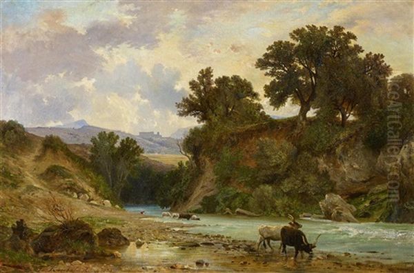 Flusslauf In Der Romischen Campagna - view 1