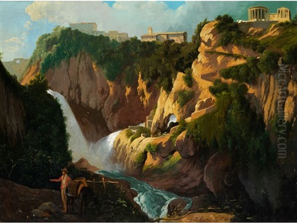 Landschaft Bei Tivoli Mit Tempel Der Sibylle - view 1