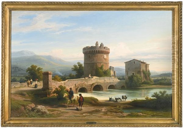 View Of The Lucano Bridge And The Plauti Sepulcher At Tivoli - view 1