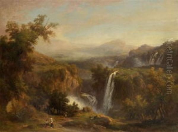 Italienische Berglandschaft Mit Wasserfallen - view 1