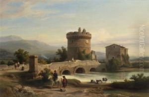 Der Ponte Luciano Und Das Grabmal Der Plautier Bei Tivoli