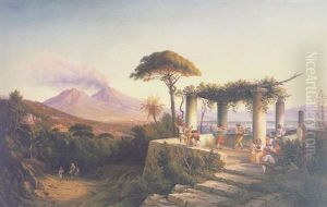 An Italianate Landscape by Franz Knebel