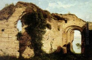 Ruins With A Coast In The Background by Franz Knebel