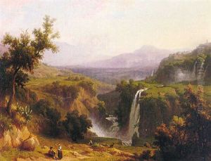 Extensive View Of The Cascades At Tivoli by Franz Knebel
