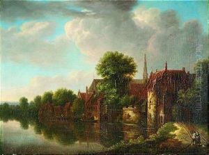 Blick Auf Ein Kleines Stadtchen, Das An Einem See Gelegen Ist by Johann Kneipp