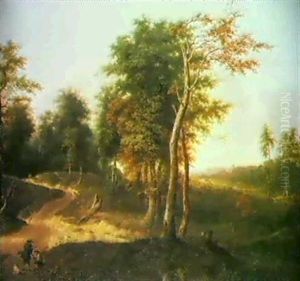 Niederlandische Landschaft Mit Staffage by Johann Kneipp
