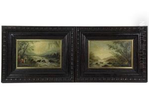 Pair Of English Riverscapes by William Adolphus Knell