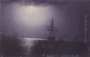 Fishing In The Moonlight by William Adolphus Knell