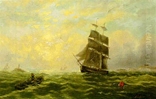 A Barque And Other Craft Off The Coast - view 1
