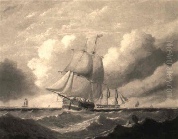 An English Collier And A Frigate On Choppy Seas With Other Vessels Beyond - view 1