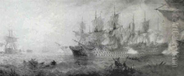 The Battle Of Trafalgar by William Adolphus Knell