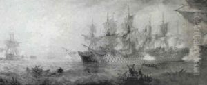 The Battle Of Trafalgar by William Adolphus Knell