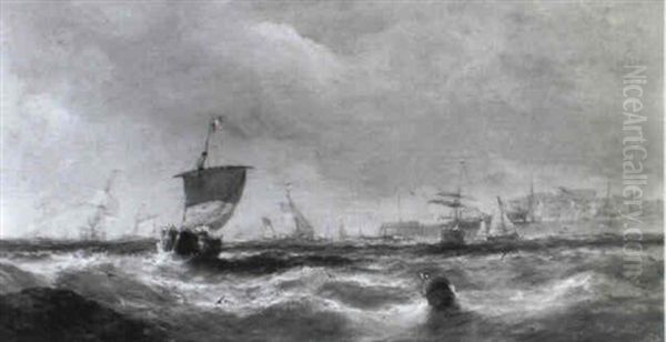 Lug Sail Fishing Boats Off Lowestoft - view 1