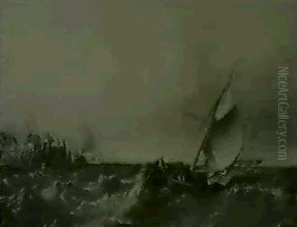 Busy Shipping Off A Coastal Town - view 1