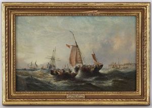 Fishing Boats Off Goleston by William Callcott Knell
