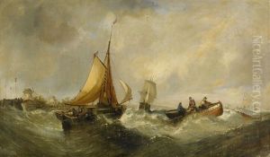 Stormigt Hav Med Segelfartyg