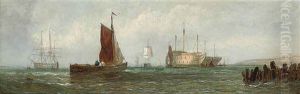 Fishing Boats At The Mouth Of The Thames; On The Medway (one Illustrated) (pair)