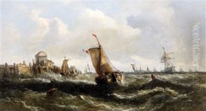 Shipping In Rough Seas by William Callcott Knell