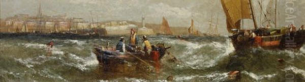 Fishing Boats Off Sidmouth - view 1