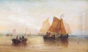 Dutch Boats In A Calm, River Dordrecht