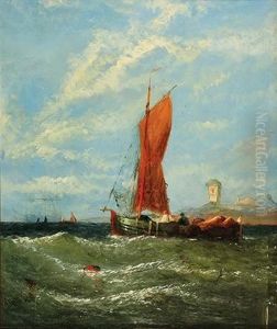 Coastal Boating Scene With Lighthouse