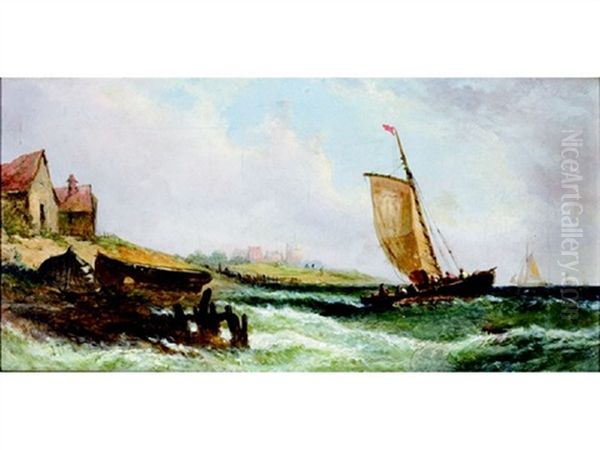 Sailboats Off The Coast - view 1