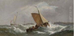 Dirty Weather, Beating Up Off The Dutch Coast by William Callcott Knell