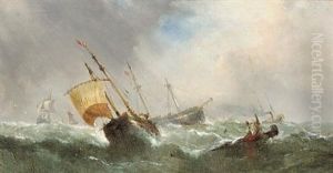 Shipping In A Swell by William Callcott Knell