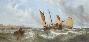 Fishing Boats Off Broadstairs by William Callcott Knell