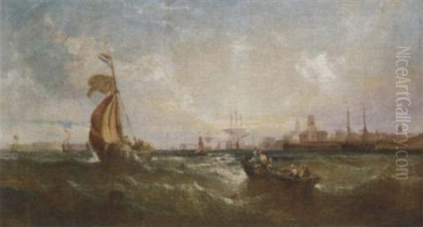 Shipping Off The Entrance To Portsmouth Harbour - view 1