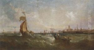 Shipping Off The Entrance To Portsmouth Harbour by William Callcott Knell