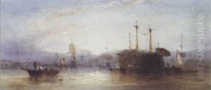 Shipping In Harbour by William Callcott Knell