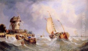 Dutch Shipping On The Scheldt by William Callcott Knell