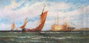 Shipping In A Swell by William Callcott Knell