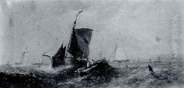 Fishing Boats Off The French Coast - view 1