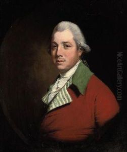 Portrait Of Sir Henry Dashwood Peyton, Bt. (d.1789), Bust-length,in A Red Coat With A Green Collar And Striped Facings by Thomas Beach