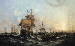 A Summer's Morning Off Sheerness-collier Brig Making Ready For Sea by William Callcott Knell