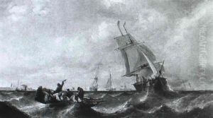 St_rmische See by William Callcott Knell