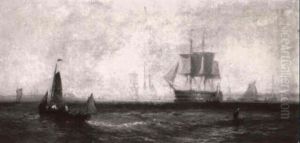 Shipping In The Solent by William Callcott Knell