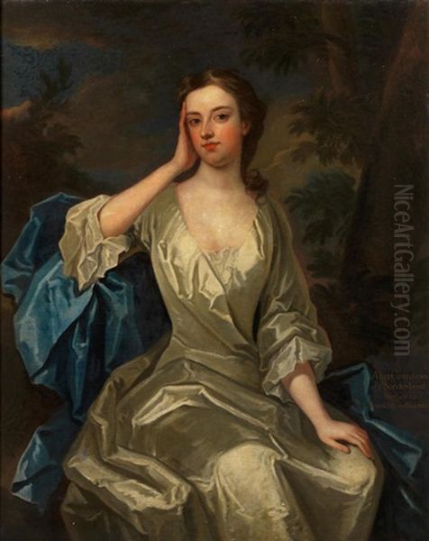 Portrait Of A Lady, Said To Be Anne, Countess Of Sunderland, Three-quarter Length, Seated Before A Landscape - view 1
