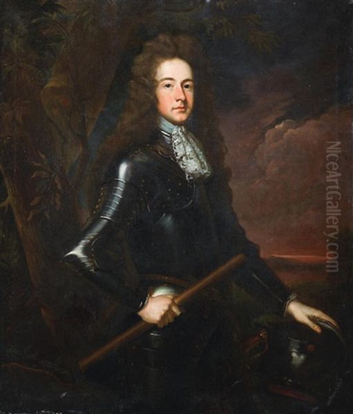Portrait Of Sir Henry Booth, Half-length, In Armour, Before A Landscape - view 1