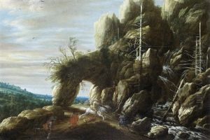 Bandits On A Country Path, An Open Landscape In The Distance by Francois Van Knibbergen