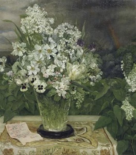 Still Life With Flowers In An Etched Glass Vase - view 1