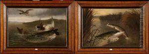 Poissons Chassant (pair)