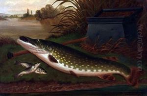 Pike On Riverbank by A. Roland Knight