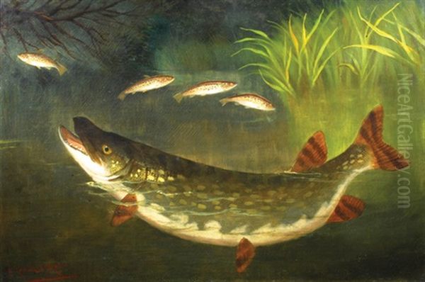 Pike And Leaping Trout - view 1
