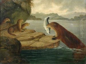 An Otter Feeding Her Cubs