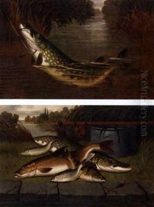 Pike Fishing, Got Him (+ A Tribute From The Thames; Pair) by A. Roland Knight