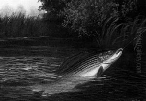 Hooking A Salmon by A. Roland Knight